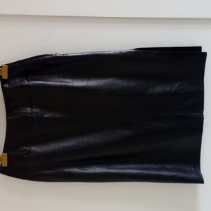 Calf skin leather pencil skirt